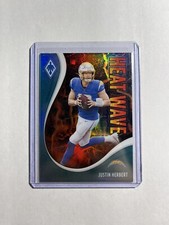 2021 Panini Phoenix Football Justin Herbert Heat Wave Teal /149 #5 LA Chargers