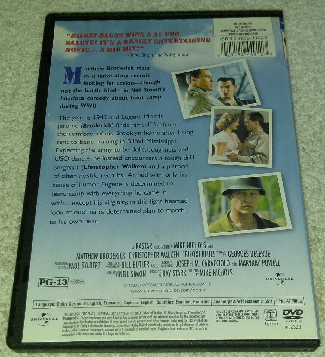 Biloxi Blues DVD Christopher Walken , Matthew Broderick