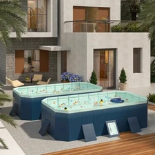 PVC 1.8m Inflatable Pool w Convenient Water Injection for Outdoor, Garden