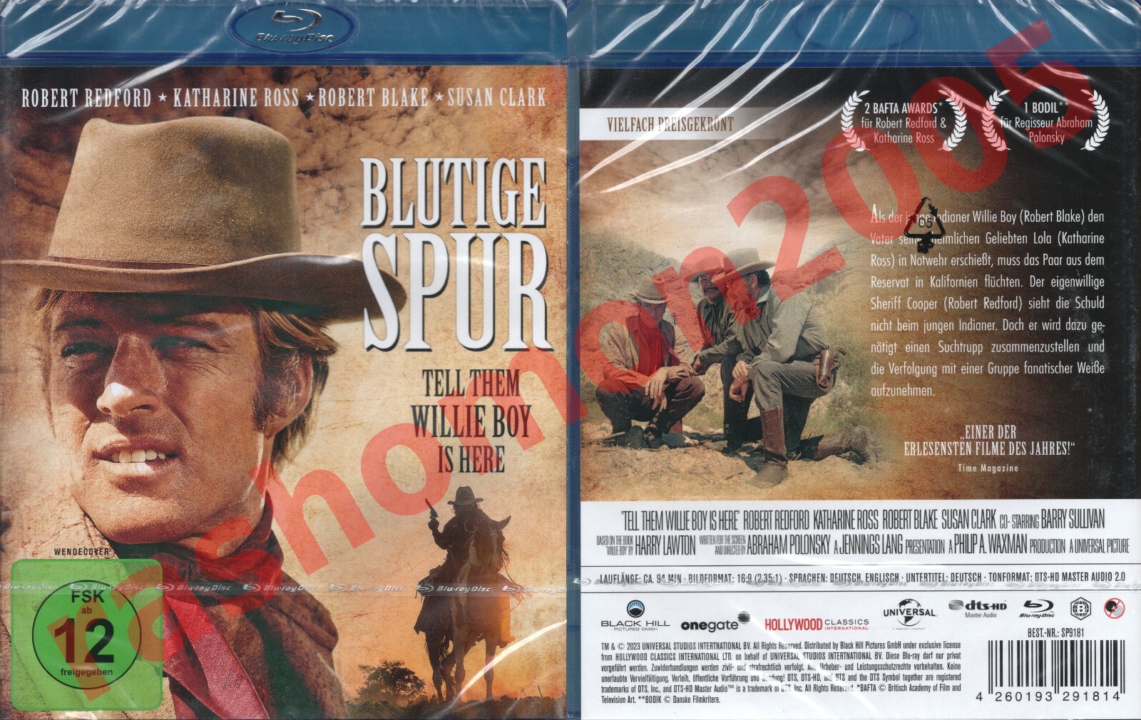 Blu-ray TELL THEM WILLIE BOY (1969) Robert Redford Katharine Ross Region B/2 NEW