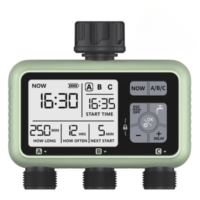 Newest 3-Outlet Water Timer Independent Control Program Digital Garden Sprinkler
