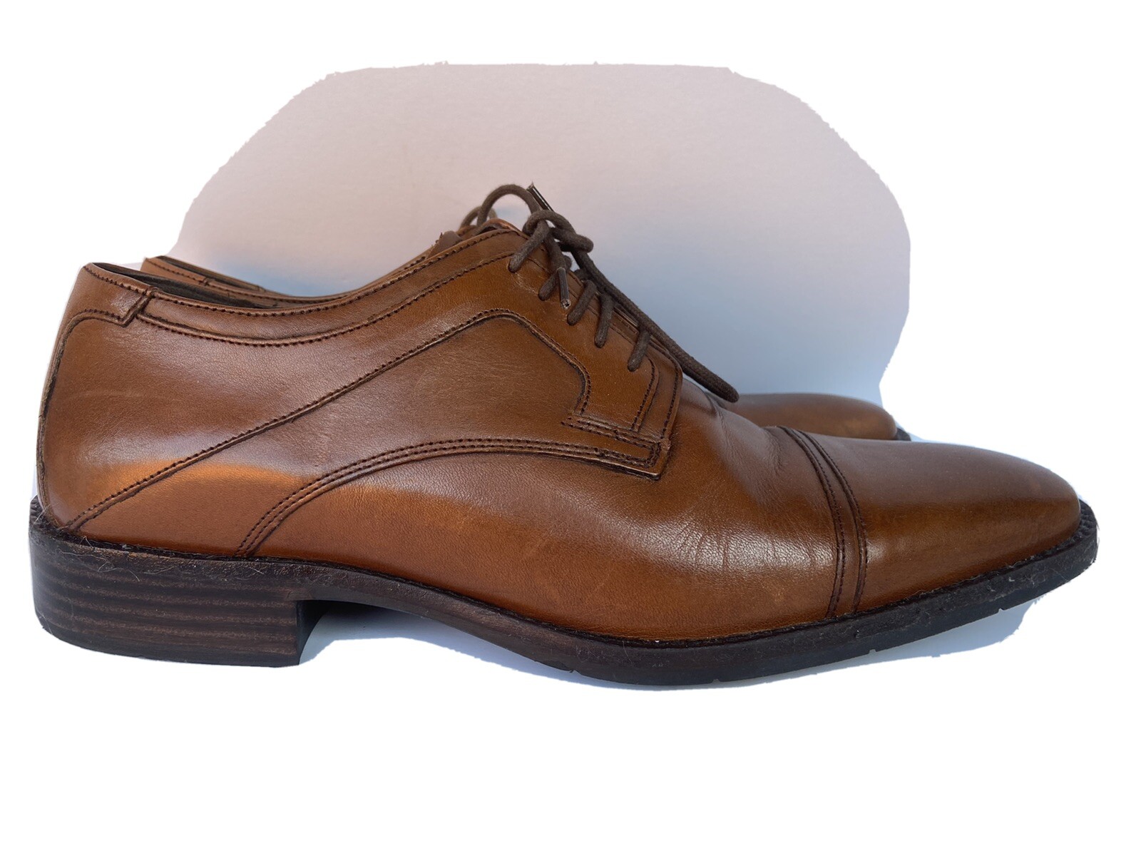 SAOLA 201276 Men's Shoes Size 10.5M Brown Leather Lace Up Johnston & Murphy