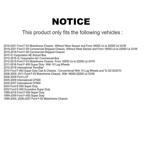 Front Rear Ceramic Brake Pads Kit For 2005-2016 Ford F-450 Super Duty - Picture 3 of 3