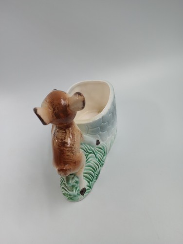 Wales Fawn & Well Planter ~ Brown & Blue ~ Made in Japan - Vintage - Picture 5 of 13