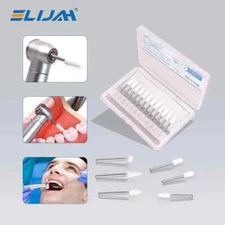 12Pcs Dental High Speed Polishing Grinding Head White Stone Cone Round Shape Bur