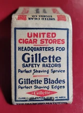 Vintage 1920's United Cigar Stores Gillette/Wrigley's Matchbook Match Cover