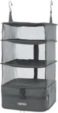 TABITORA Portable Hanging Travel Shelves Bag Packing Cube Organizer L, Grey-L 