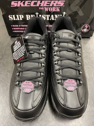 New Women’s Skechers for Work 76033/B Black Soft Stride Sneakers Slip Resistant - Picture 4 of 9