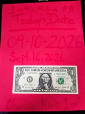 2021 $1 Bill September 10, 2026 Serial Number 1 In 96 MILLION ODDS UNC. 🔥