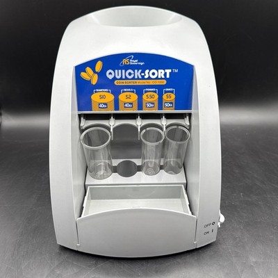 Royal Sovereign Quick Sort CO-1000N Coin Sorter w/ 3 Tubes - Overflow Tray