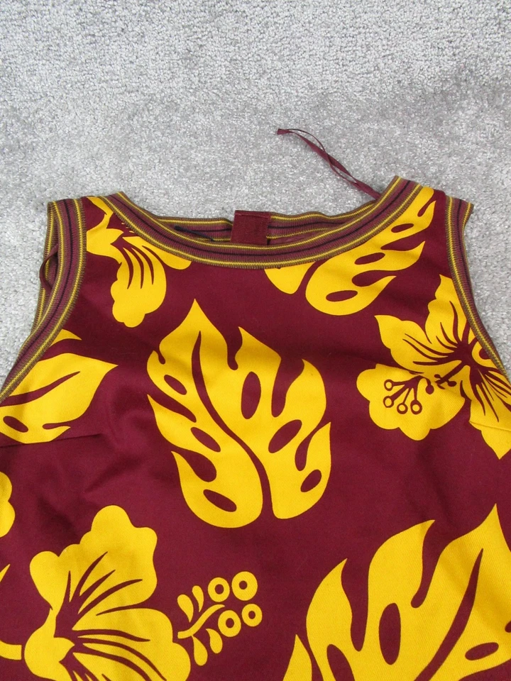 Prada Dress Womens Small Red Yellow Floral Cotton Spring 2014  - Image 2 of 4