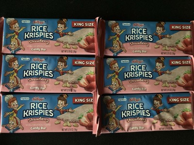 Kellogg s Frankford RICE KRISPIES Strawberry KING SIZE Candy Bars Lot of 6