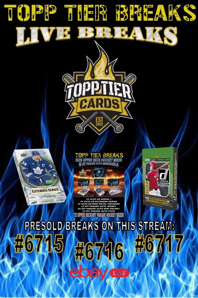 THURSDAY NIGHT BREAKS W/NICK-2026 DONRUSS, 25/26 EXTENDED, & NHL MEM MIXER