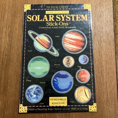 Vintage Great Explorations Solar System Stick Ons Wall Stickers GLOW IN THE DARK