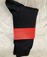 Missoni for Target Men's Mercerized Cotton Crew Socks Black 10-12 Textured
