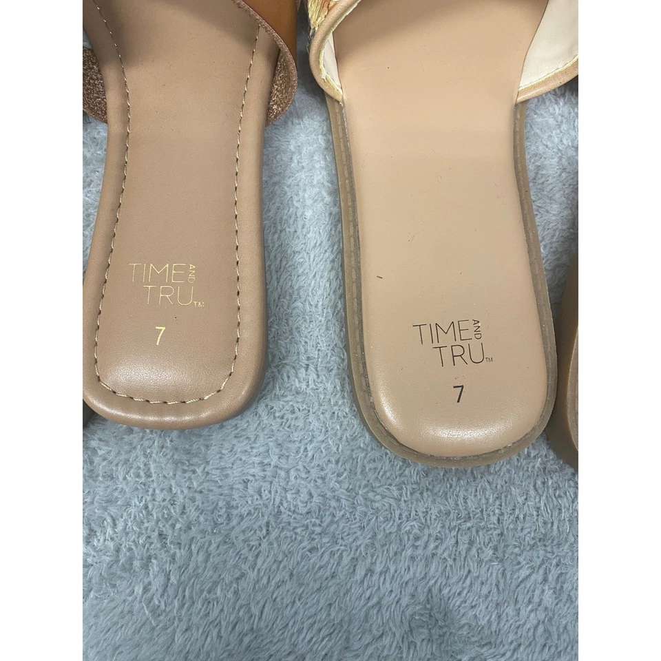 Sandalias TIME TRU Mujer 7 Marrón Adornadas Slide Cómodas Tejidas Foto 2 de 4