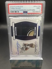 2024 Panini Flawless Patch Auto Sapphire CHRIS OLAVE 9/10 PSA 9 Mint SAINTS 🔥