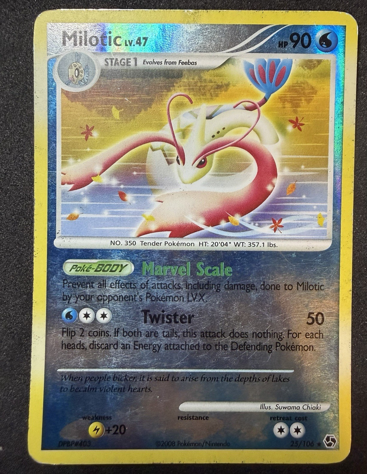 Nintendo Pokémon TCG Milotic 25/106 DP Great Encounters Rare Holo EN 2008