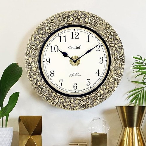 Nautical Vintage Handmade Brass Wall Clock Maritime Wooden Round 12'' Watch GIFT - Picture 4 of 5