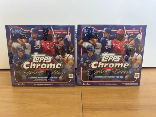2024 Topps Chrome Baseball Sapphire Edition Hobby Box, Lot of 2, Sealed In Hand