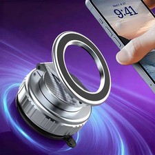 Magnetic Vacuum Car Phone Holder with Strong Suction Cup 360  Adjustable Fold...