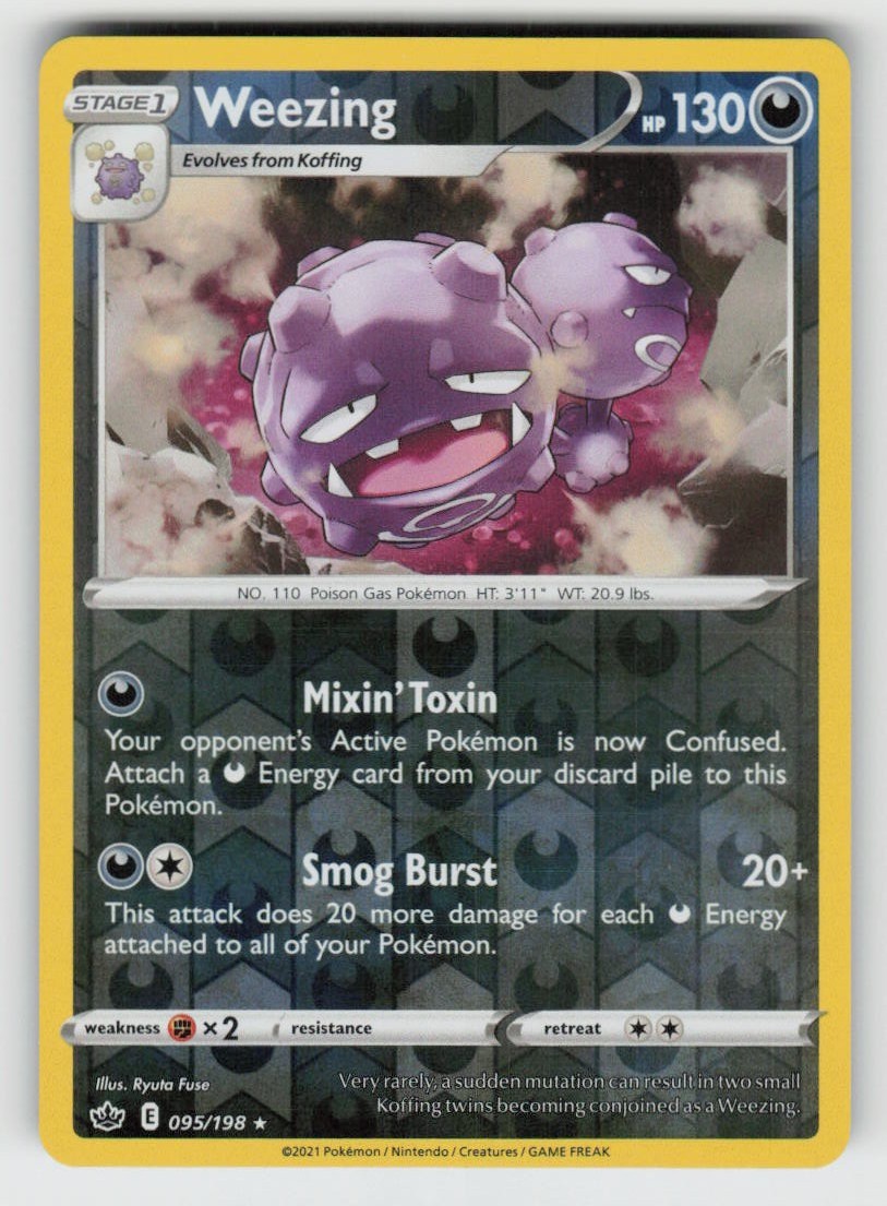 Reverse Holo Weezing 095/198 Rare Chilling Reign Near Mint