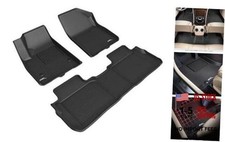 GMC Acadia 5-Seat Kagu Floor Mat - Black - 1ST Row - Custom Fit