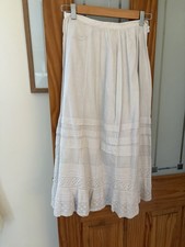 Beautiful Antique Cotton  Petticoat 24” Waist 30” Length (AX2)