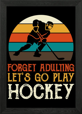 Lets go play hockey gerahmtes Wandbild Poster Leinwanddruck Bild