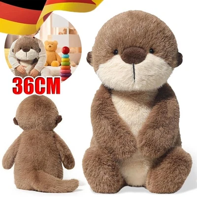 MARKENLOS Otter Kuscheltier Plüschtier 36cm Braun Flauschig Stofftier für Kinder Geschenk