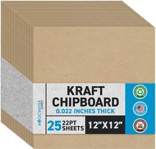 MagicWater Chipboard for DIY Projects - 12x12 Inch - 25 Pack - 22 pt - Heavy ...