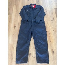 Berne Apparel Insulated Coveralls Mens XL Navy Blue Quilted Lined Workwear