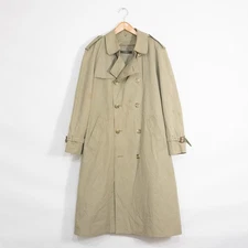 Vintage 80s Brooks Brothers Trench Coat Mens 40L  Wool Lined Double Breasted USA