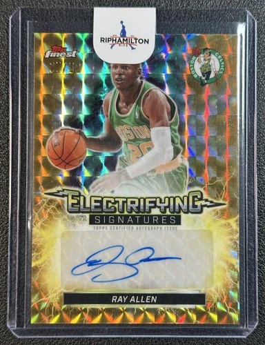 RAY ALLEN 2025-26 TOPPS FINEST ELECTRIFYING AUTO GOLD GEOMETRIC REFRACTOR 27/50