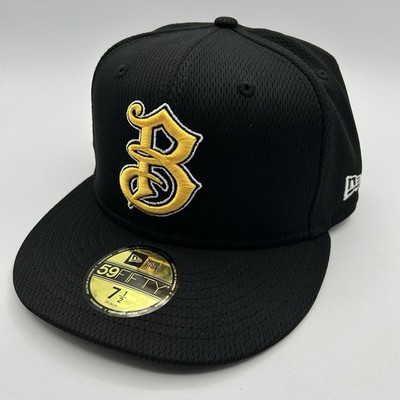 NEW- Bradenton Marauders MiLB Black Baseball Cap New Era 59Fifty Fitted Sz 7 1/2