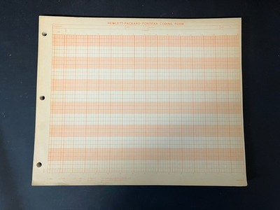 Vintage Hewlett Packard HP Fortran Coding Form Paper Pad
