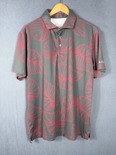 Kukio Made With Aloha Button Down Pullover Performance Golf Polo S/S Men’s L
