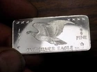 1 oz .999 Fine Silver Eagle Bar 1971 Design One Troy OZ RARE PROOF LIKE EXAMPLE