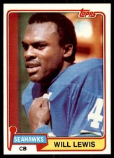 1981 Topps #437 Will Lewis Rookie Seattle Seahawks RC Card. rookie card picture