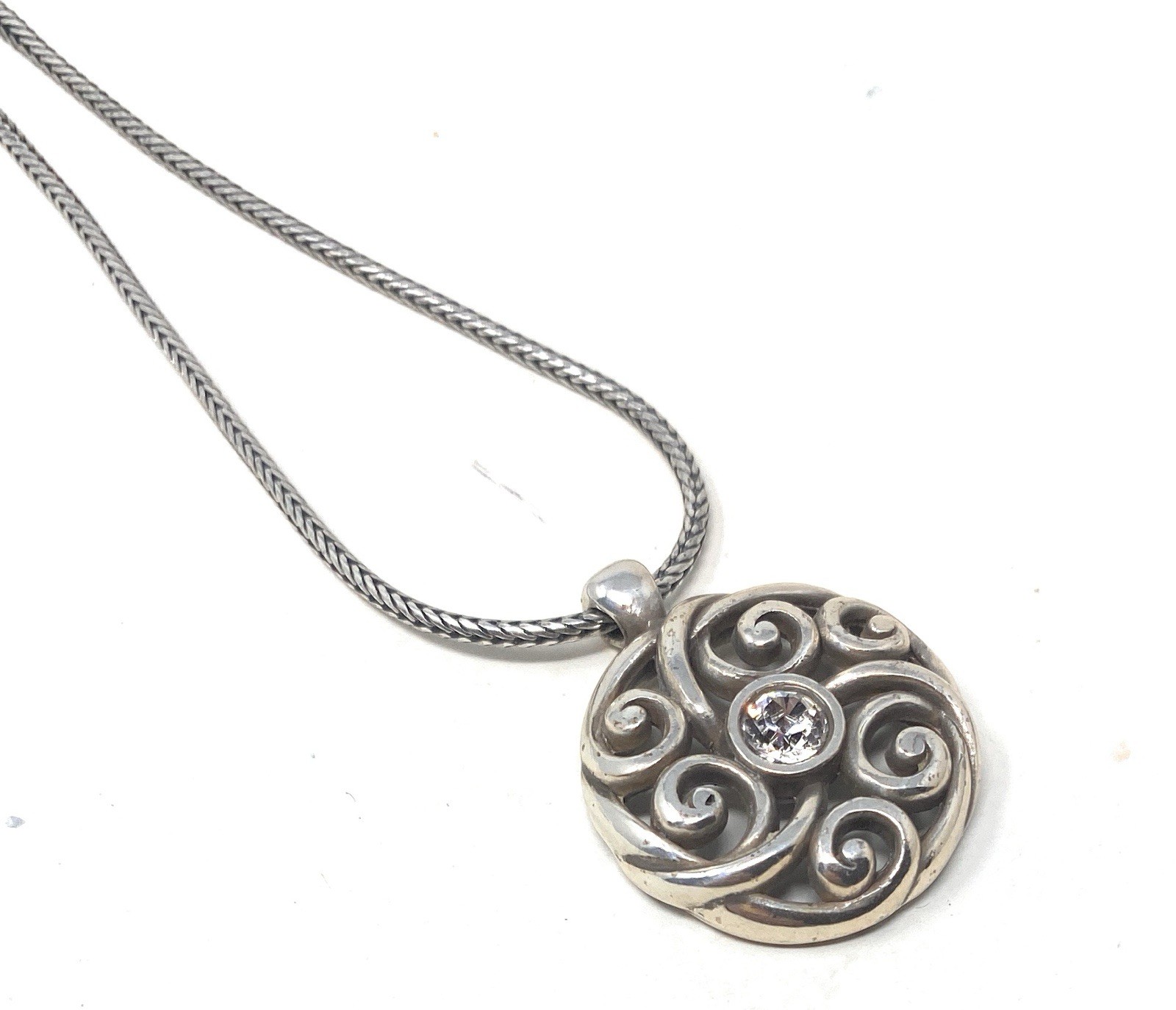 BRIGHTON Avery Silver Scroll Design Swarovski Cry… - image 1