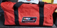 Vintage Red Duffel Bag Nascar Race Point Canvas Cross Strap, 19" Long Nice