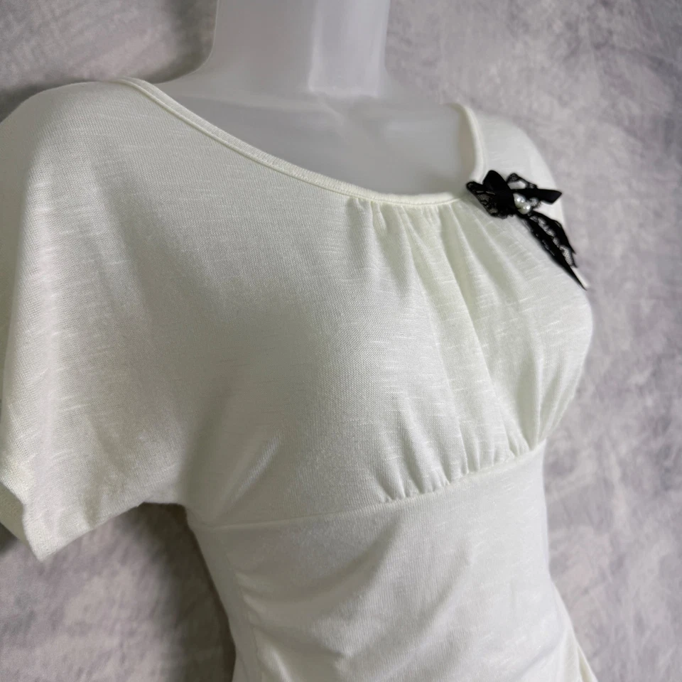 Top Babydoll De Colección Y2K Iz Byer Talla S Arco Coqueta Academia Gótico Indie Romántico EE. UU. Foto 2 de 4