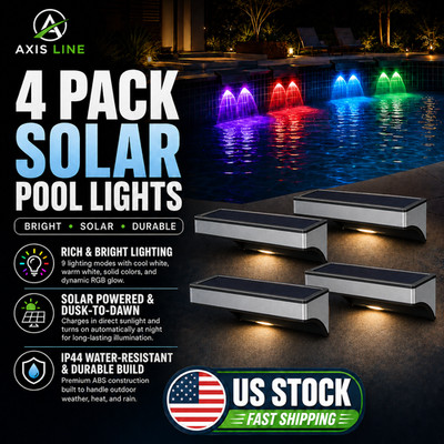 4 Pack Solar Pool Lights for above Ground Pools, Swimming Inground Pool LED Ligh
