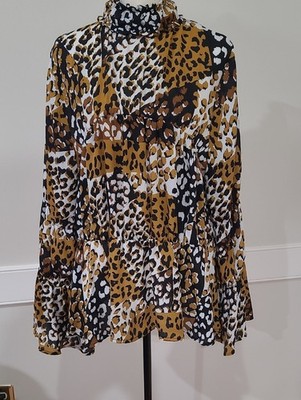 Love by Design Leopard & Cheeta Print Blouse - Size 2X