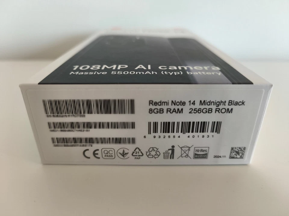 Xiaomi Redmi Note 14 - 8/256 GB EU 108 MP 33 W AMOLED 120 Hz - Schwarz - Wie NEU - Bild 4 von 4