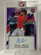 2025 Topps Pristine #PR-SK Steven Kwan Encased Pristine Purple Auto #d /99