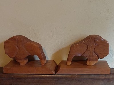 2x Buchstützen - Teakholz - Bison - Midcentury -  Vintage