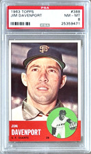 1963 TOPPS #388 JIM DAVENPORT PSA 8 NM-MT GIANTS