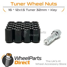Dadi ruota tuner nero per Chevrolet Spark [Mk3] 10-15 su ruote aftermarket