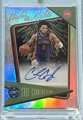 2022-23 Chronicles Legacy Cade Cunningham Under the Lights Autographs Silver.